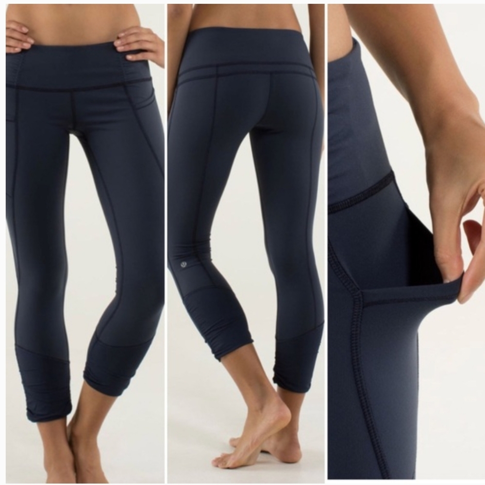 Lululemon Practice Daily Crop Full-On Luon Navy
